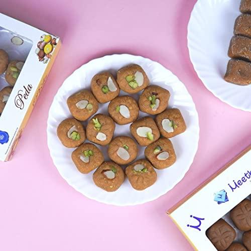 MEETHADABBA MeethaDabba Sinhori Peda, Indian Sweet, Desi Mithai, Super Soft, Sihori Peda, 24 pcs 500 grams