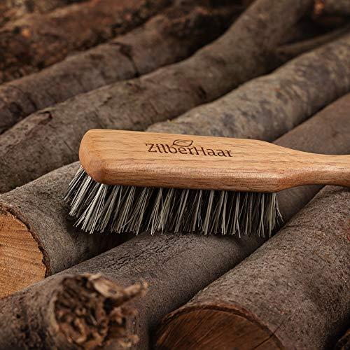ZilberHaar ZilberHaar Vegan Regular Beard Brush - Stiff Vegetal Bristles - Mexican Tampico Fibers and Deluxe Walnut Wood - Animal-Free - Made in Germany