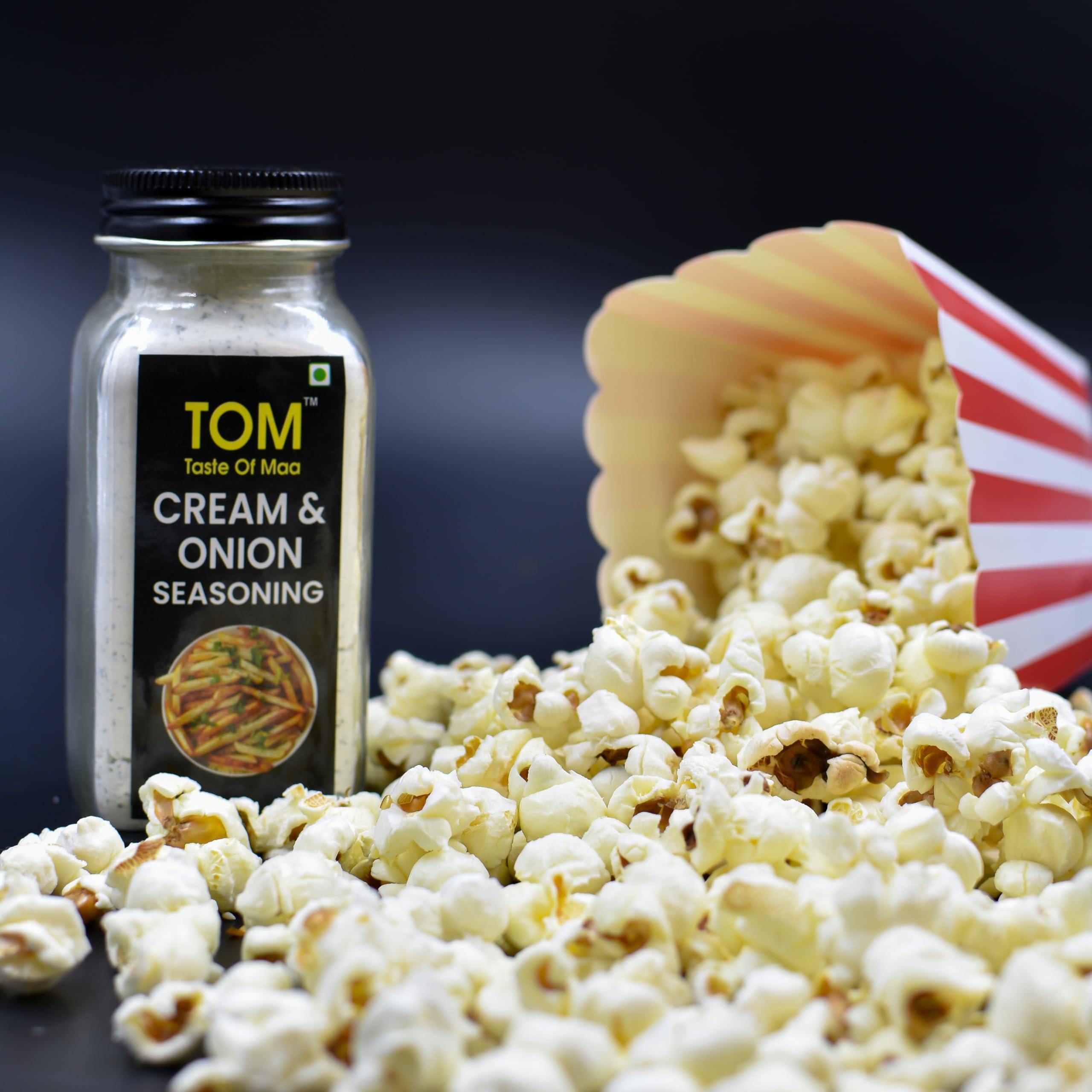 TOM taste of maa TOM, Taste of Maa™ Cream & Onion Seasoning- 100 Gm
