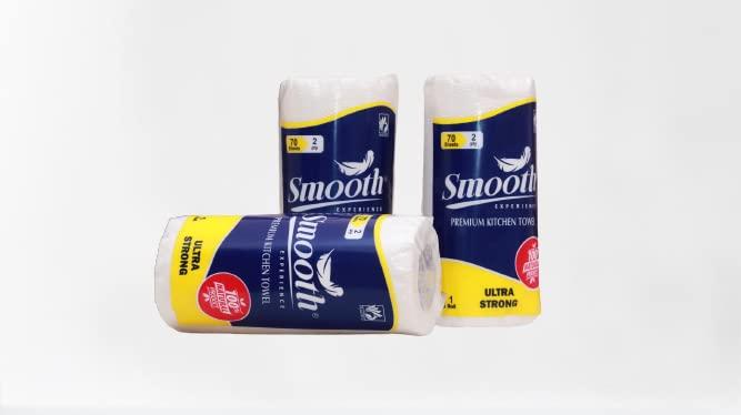 Smooth Smooth 2 Ply Premium Kitchen Towel Single Pack 70 Sheets (Pack of 6)
