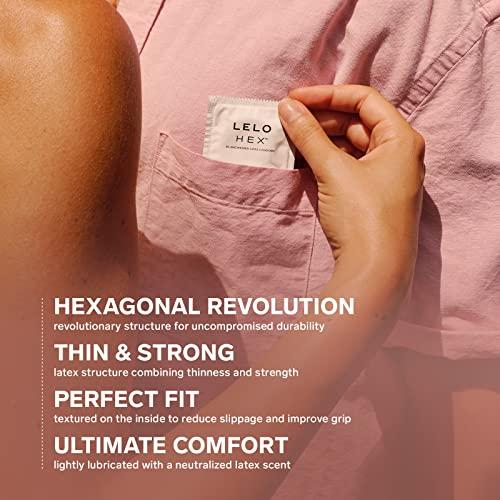 Lelo Lelo Hex The Re-Engineered Luxury Condoms With Unique Hexagonal Structure, 12 Count