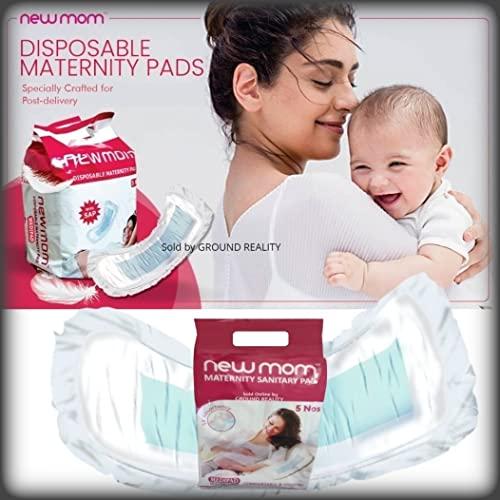 TUNSECHY TUNSECHY (Set of 20) New Mom Disposable Maternity Sanitary Pads for Women. 15 Medi pads for Medium Flow (450ml) + 5 XL size New Mom Panty Pad Fixator (washable and reusable) New Post Pregnancy Kit