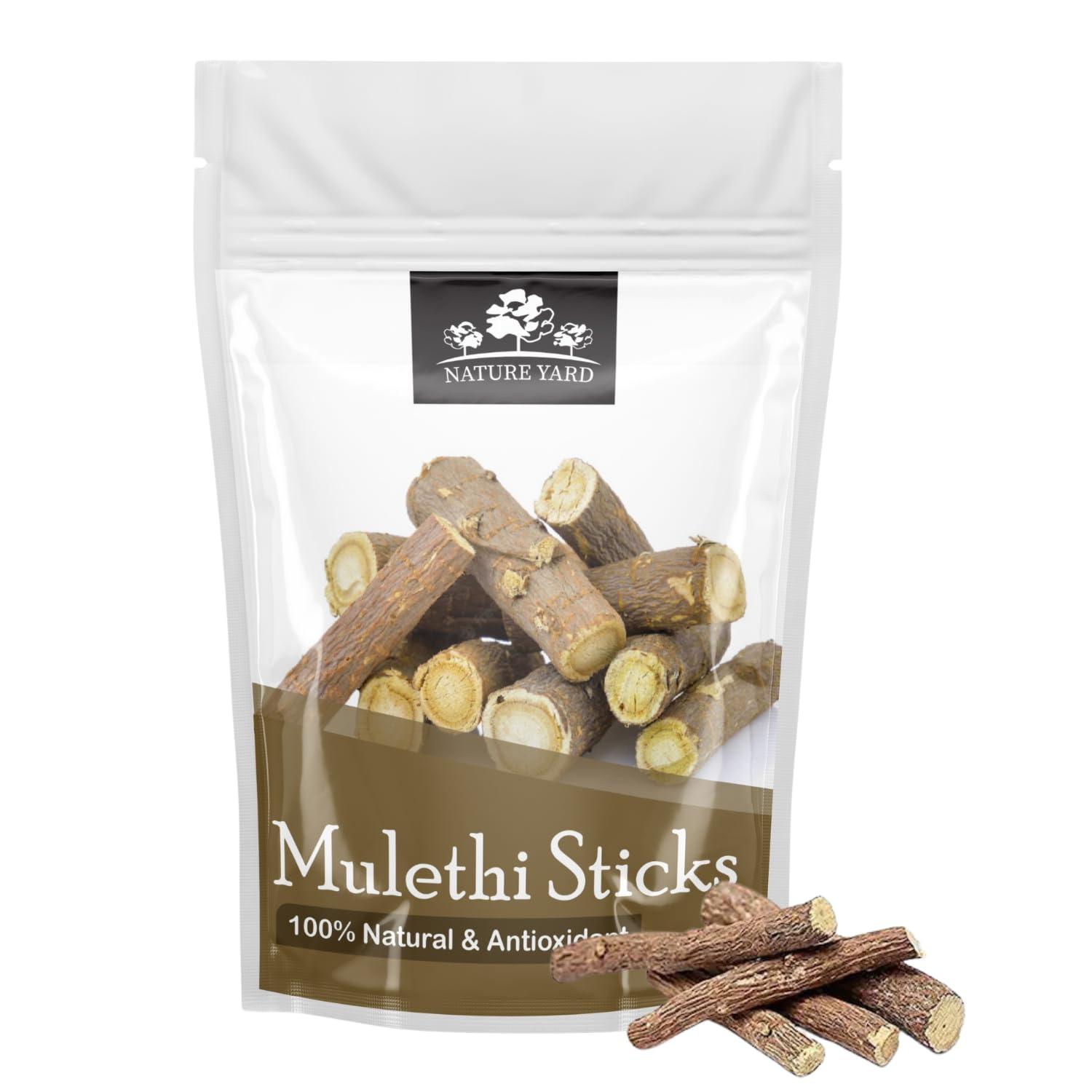 NATURE YARD NATURE YARD Mulethi Stick Organic for Eating - 100 Gm - Licorice root/Yastimadhu/Glycyrrhiza glabra SticksF/for Hair and Body care-100% Natural & AntiOxidant