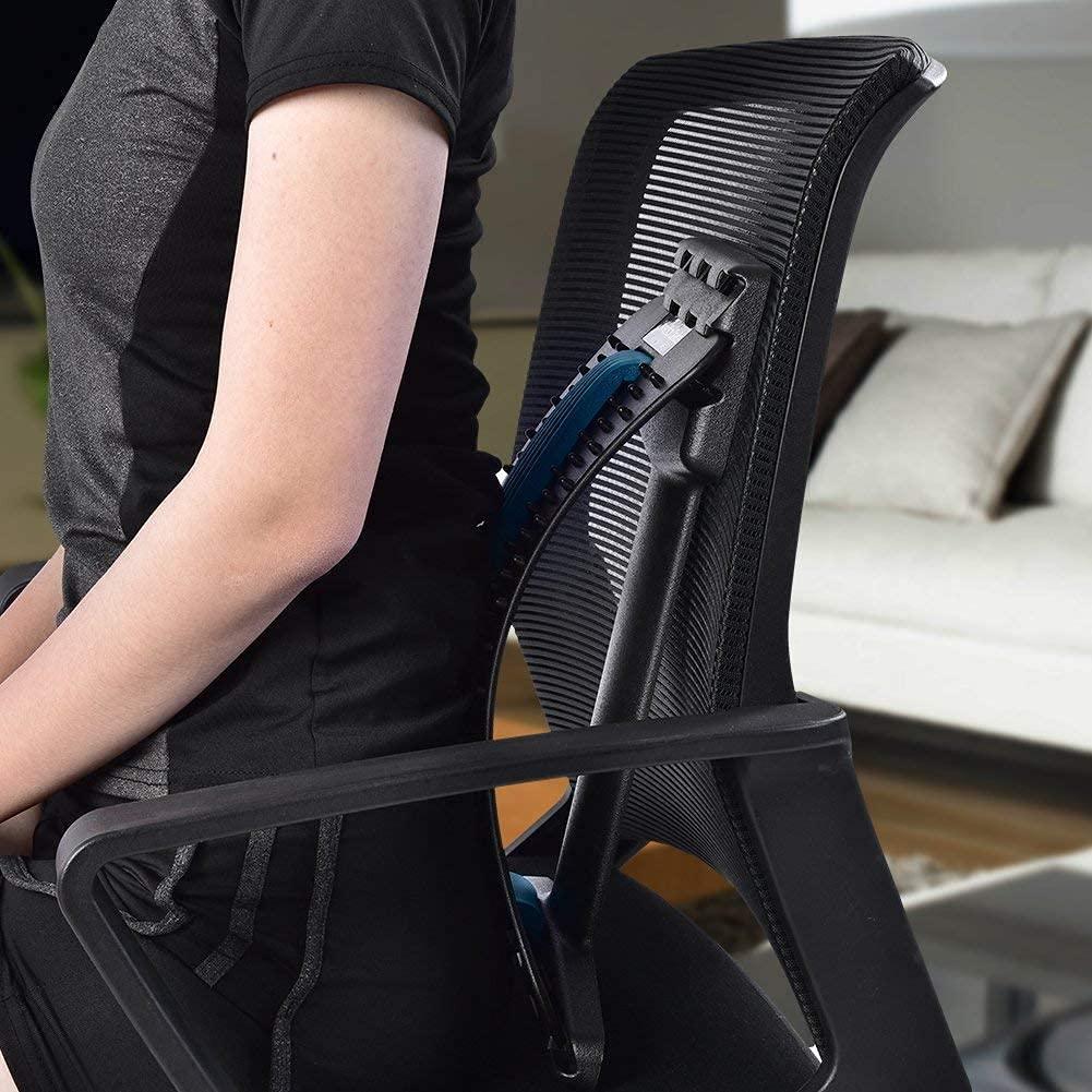 Shopiable Store Shopiable Store Back Arch Stretcher-Lower Back Stretching Device-3 Level Back Massager Lumbar Support Stretcher for Spinal Pain Back Muscle Pain Relief (Black)