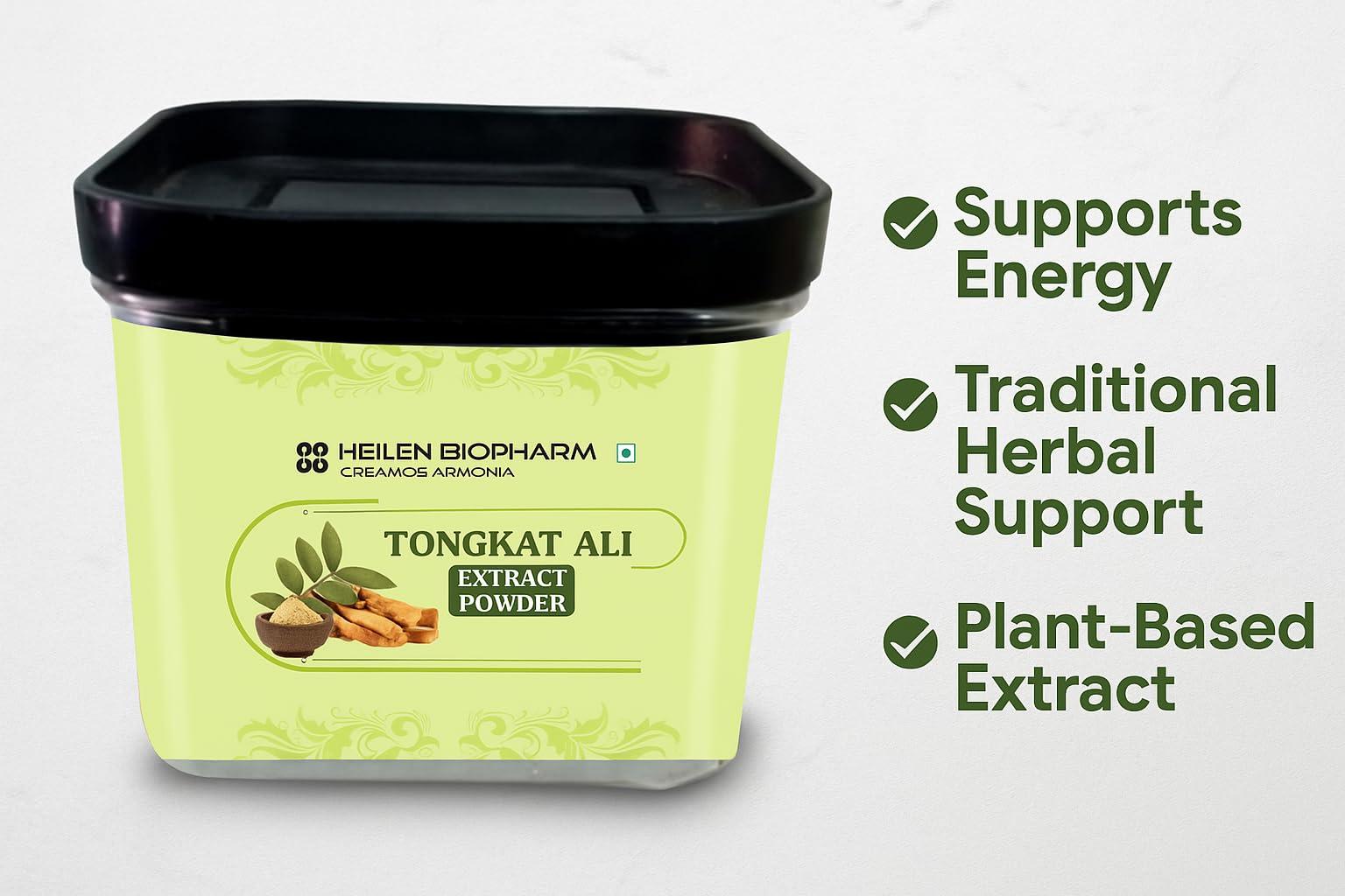 HEILEN BIOPHARM Heilen Biopharm Long Jack Tongkat Ali Root Extract Powder 100:1 TestoPump with 5% Active Eurycomanone For Stamina & Energy Boost - 50 g