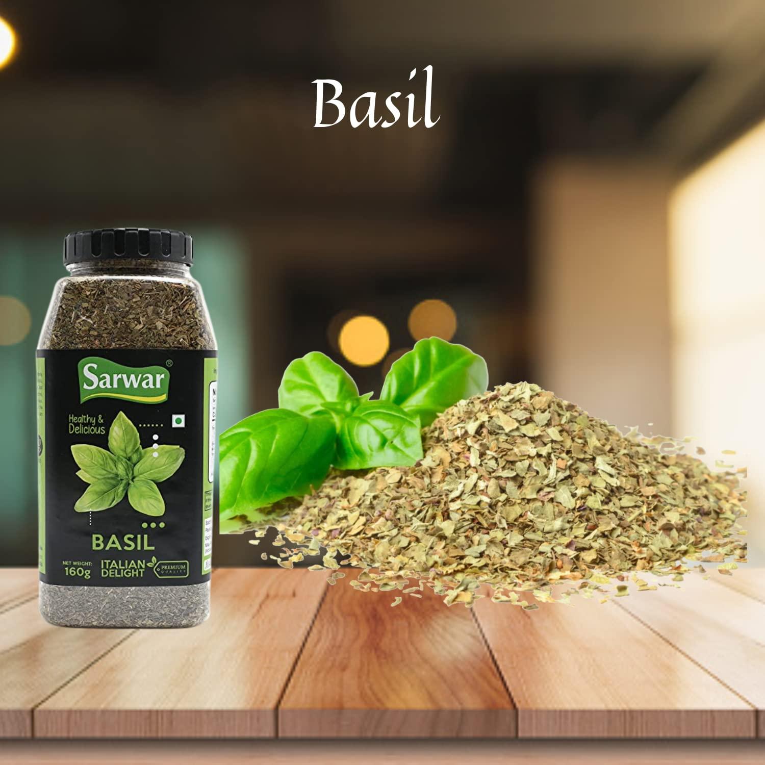 "SARWAR" Sarwar Dried Basil Leaf Flakes, 160g