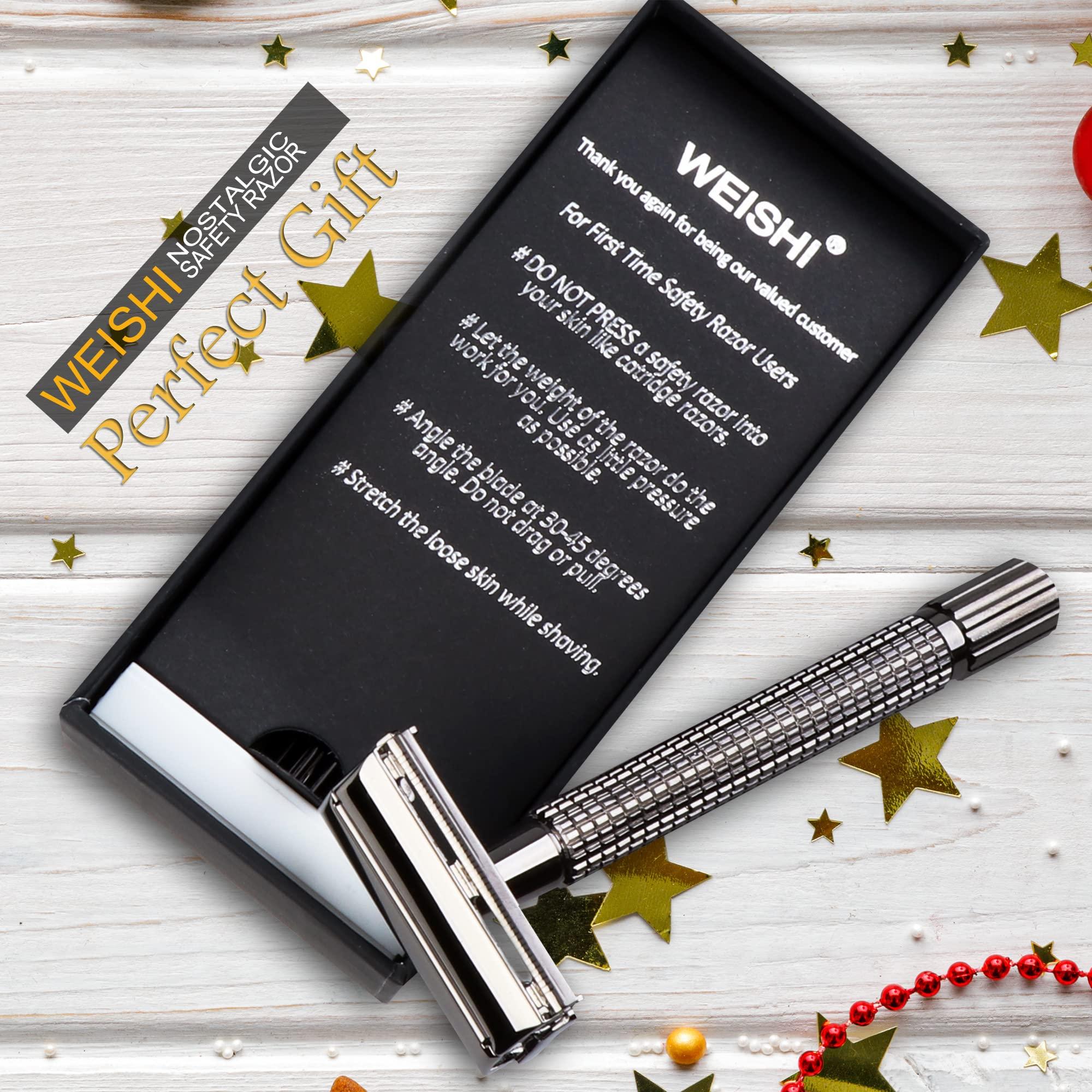 WEISHI WEISHI Long Handle Version Butterfly Open Double Edge Safety Razor.