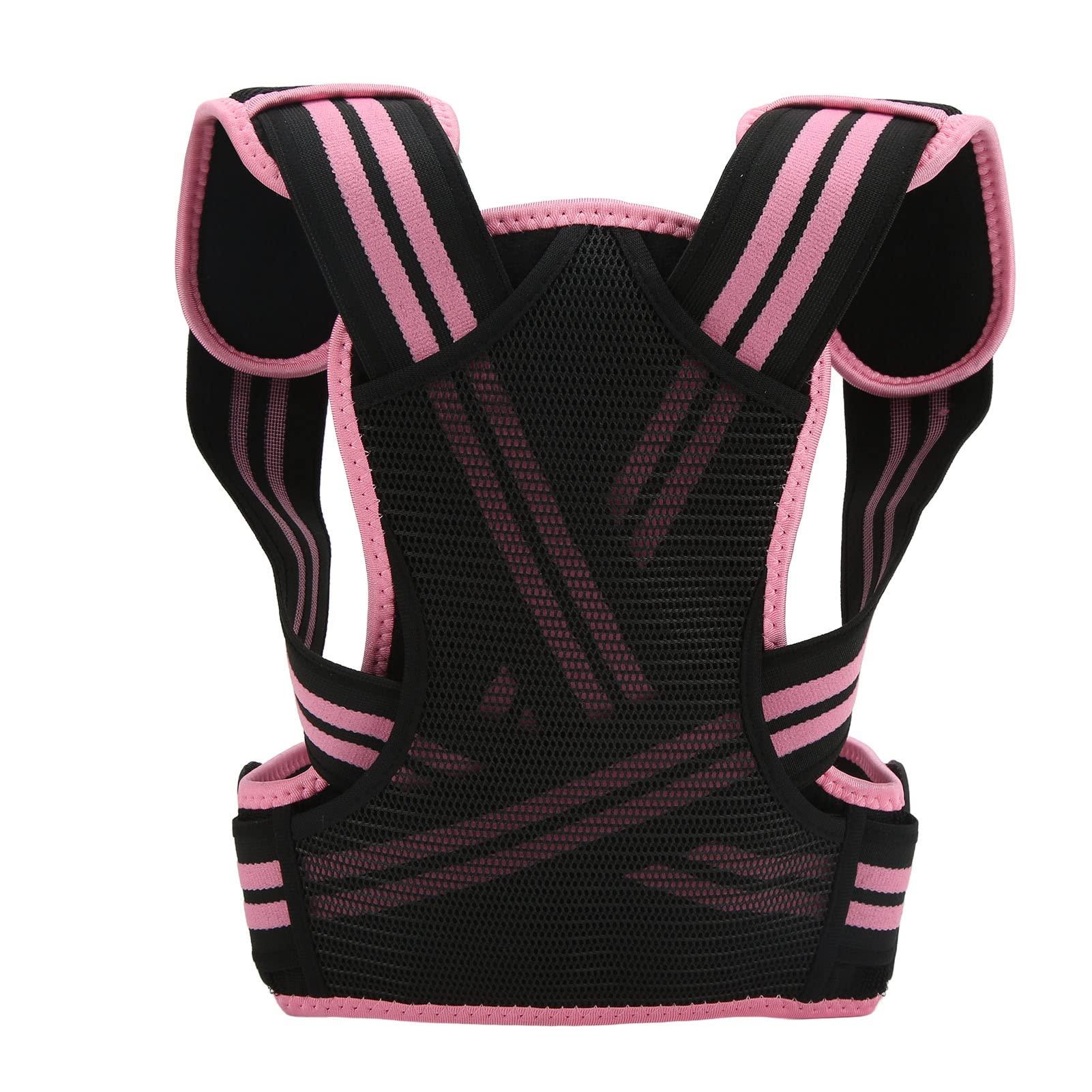 FOFY Posture Corrector, Back Straightener Easy Wearing Extended Shoulder Strap for Girl (Pink)