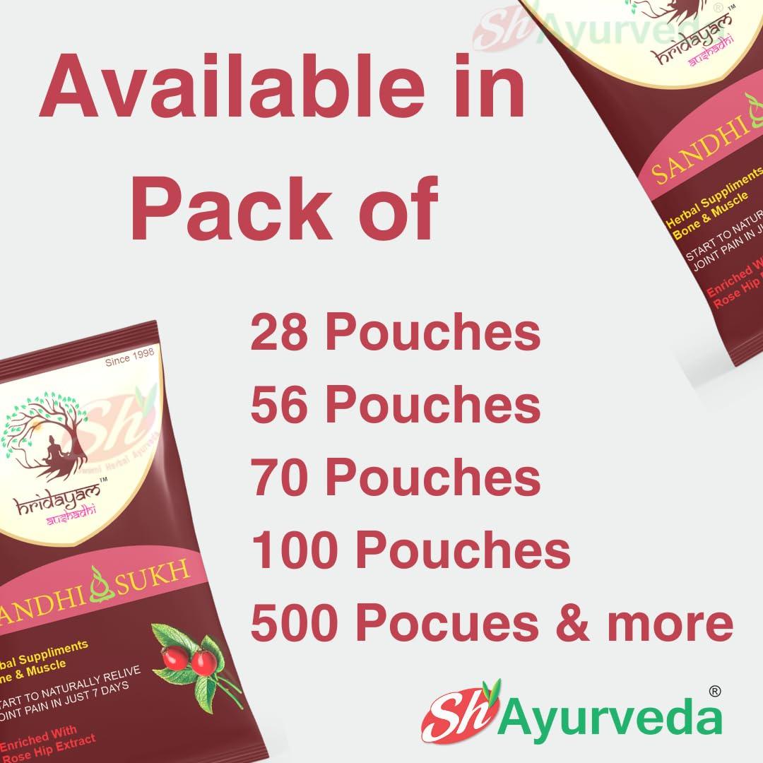 SWAMI HERBAL AYURVEDA Sandhi Sukh Powder by Hridayam Ayurveda | Original by Ayurveda | 4gm Pouch Packing | for Joint Pain and Arthritis (Pack of 70)
