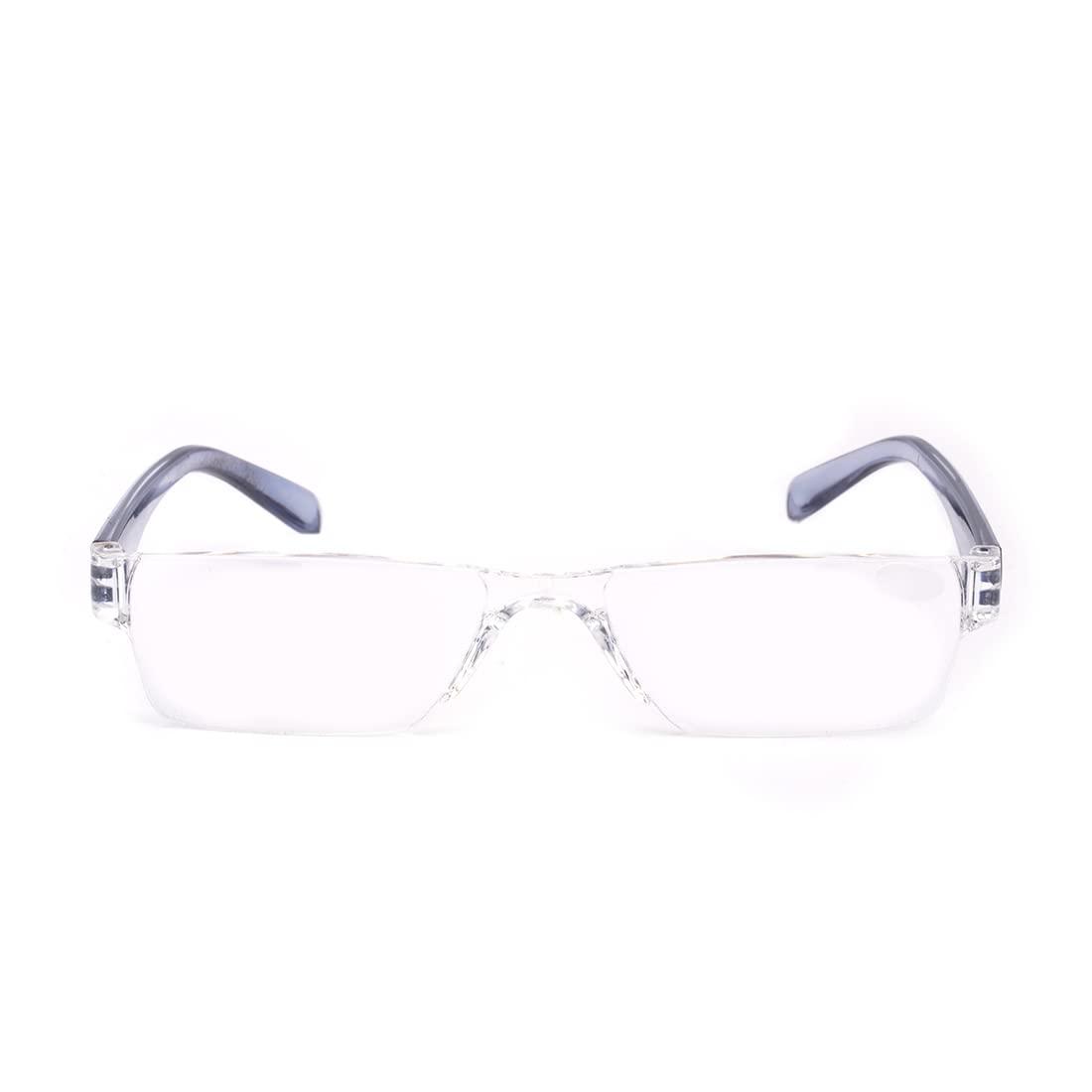 IMPLICIT IMPLICIT Rimless Reading Glasses for Men & Women (+2.00, Grey)