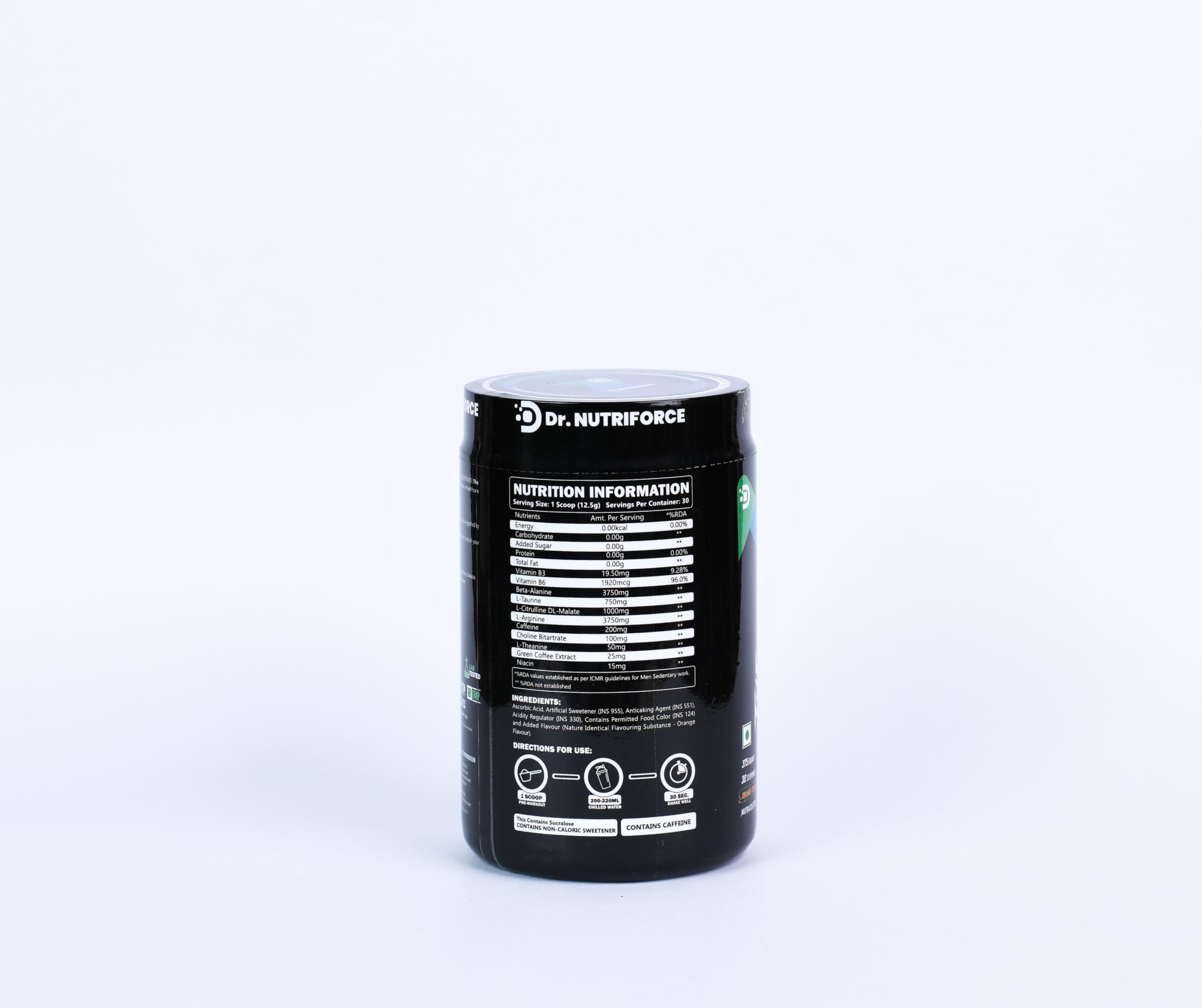 Dr.NUTRIFORCE Dr.NUTRIFORCE The Wolf Pre-Workout | The Wolf Pre-Workout - 375gm,30 Serving (375g, Minty Fresh)