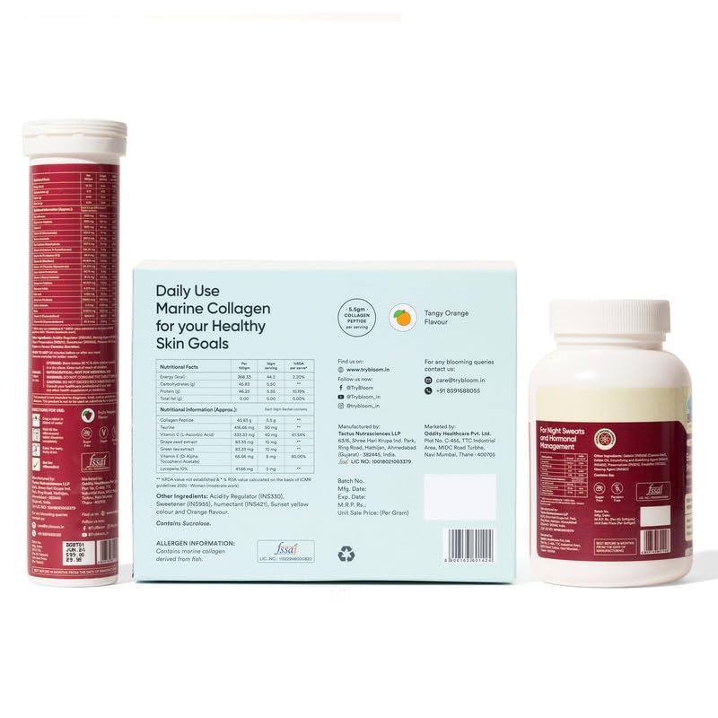 Bloom by Boldcare Bloom Ageless Beauty Kit for Women 40+ | 30 Collagen Powder + Antioxidants Sachets & Menopause Supplement Combo | Reduces Wrinkles & Hormonal Imbalance | Better Skin and Overall Well-being