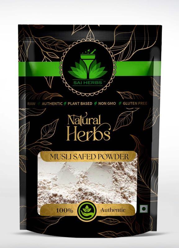 SAI HERBS SAI HERBS Safed Musli Raw Extract Powder - Musli Safed Raw Extract Powder - Chlorophytum Borivilianum - White Musli Raw Extract Powder - Pure & Natural (25 Grams)