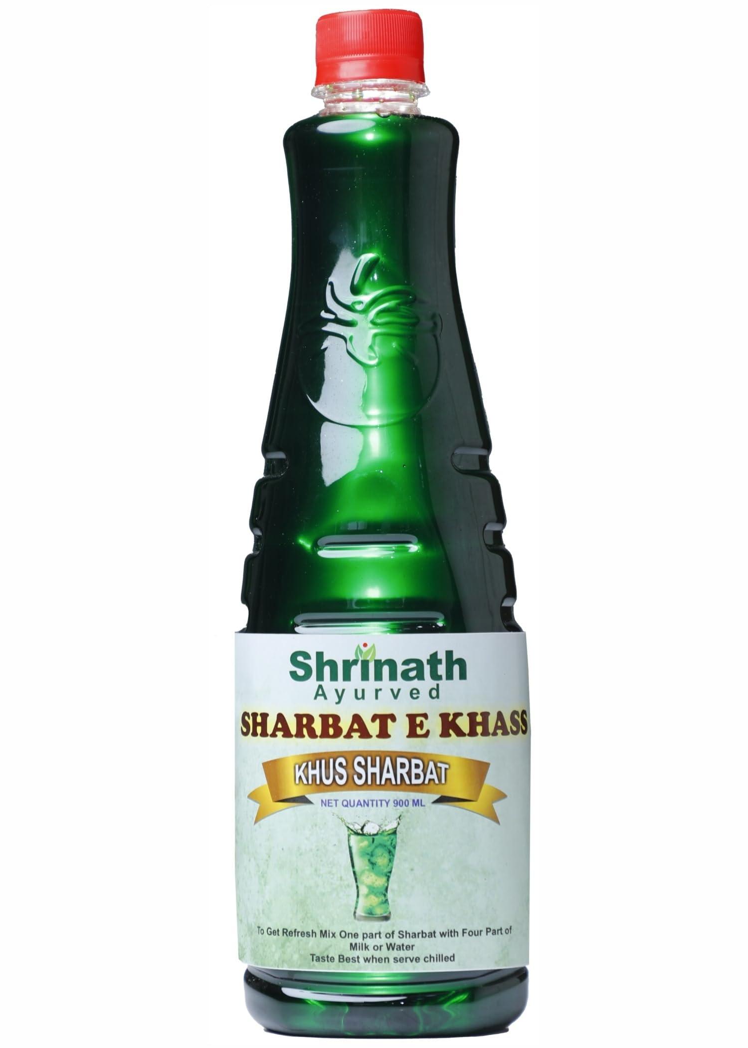 SHRINATH AYURVED Khus Sharbat Pack of 2 Instant Refreshing Syrup Mineral Rich Drink for Summer-1800ml