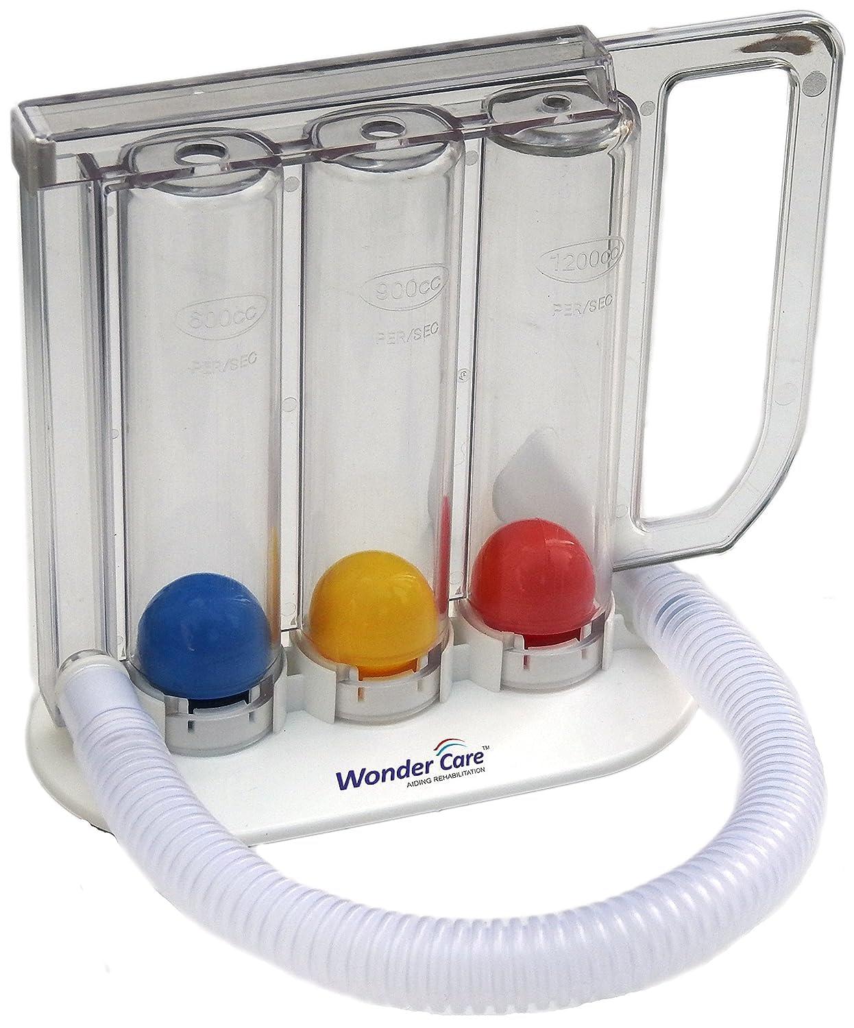 Wonder Care Wonder Care- Deep Breathing Lung Exerciser - 3 Balls Incentive Spirometer - Small and Washable for Adults, White, Pack of 1.