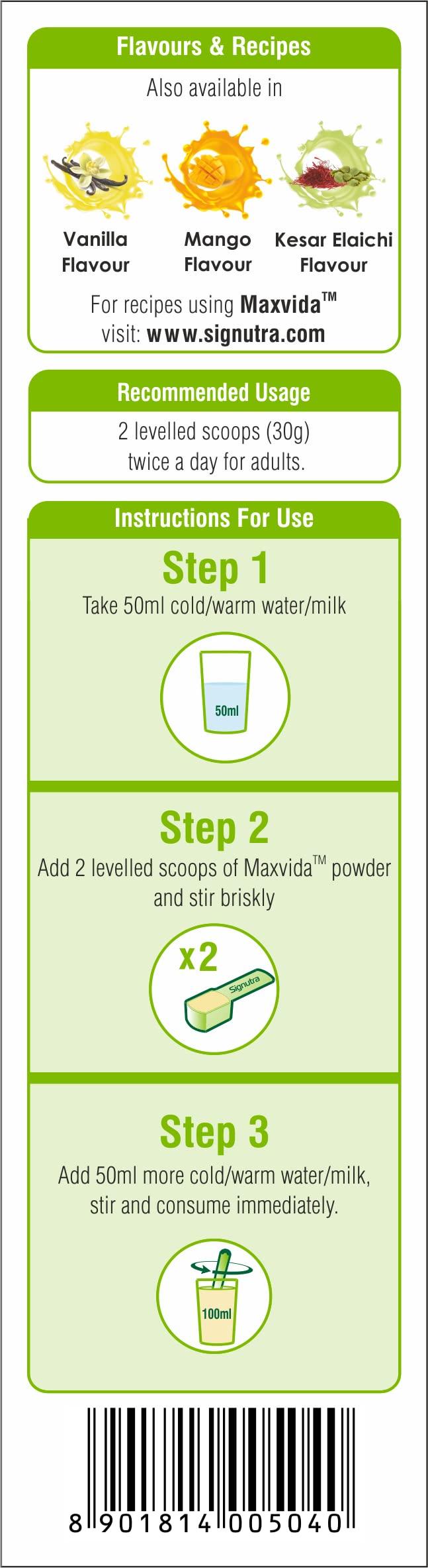 Maxvida Maxvida Balanced Nutrition Supplement for Adults - BIB (Chocolate Flavored, 400g)