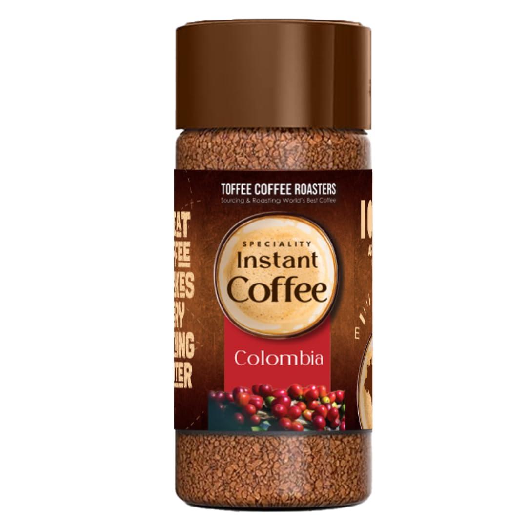 Toffee Coffee Roasters Toffee Coffee Roasters | Colombia Speciality Instant Coffee| As Seen On Shark Tank | 100 gm | 100% Arabica | Ready in Seconds | Microground Technology | Makes 50 Cups