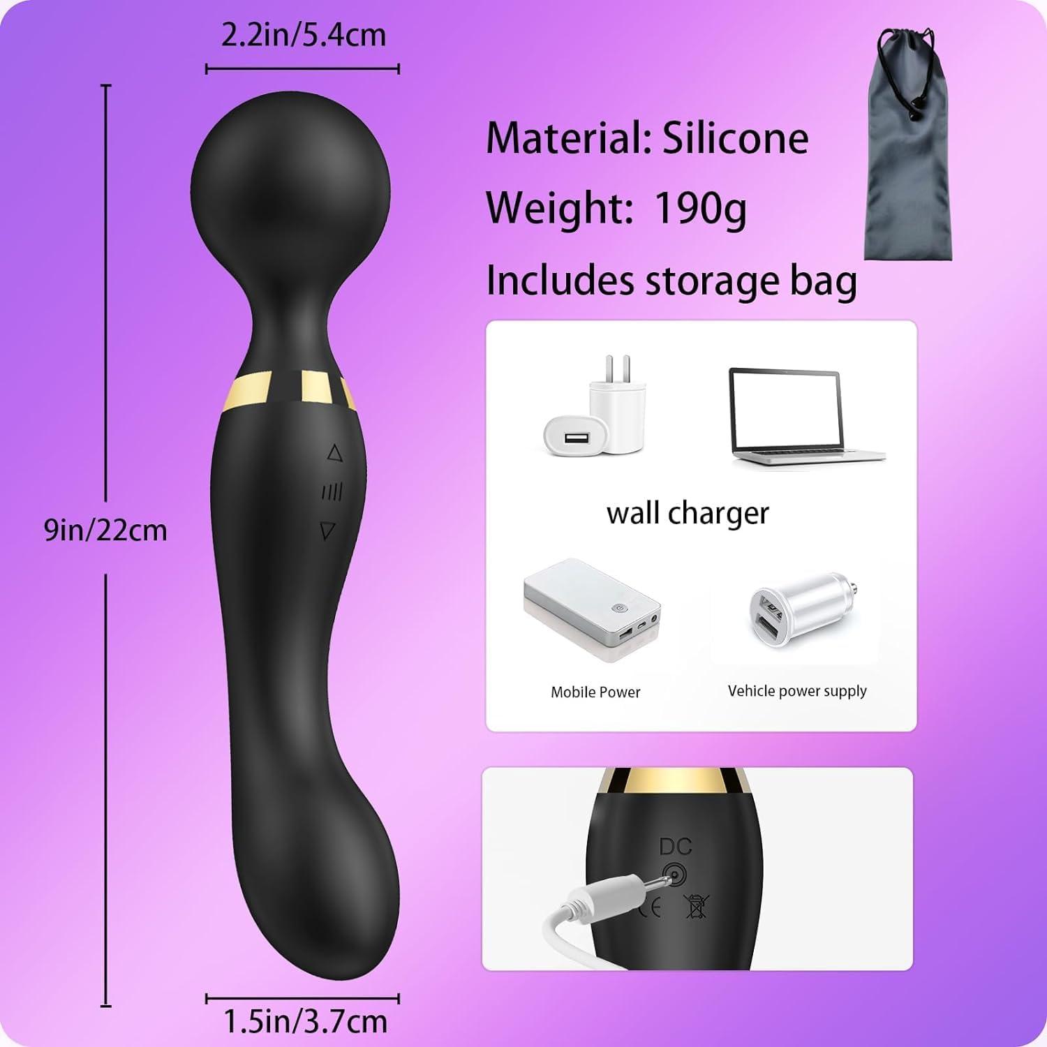 ZEKWON ENTERPRISE ZEKWON ENTERPRISE Handheld Dual Head Massager: Pain Relief and Relaxation, Rechargeable