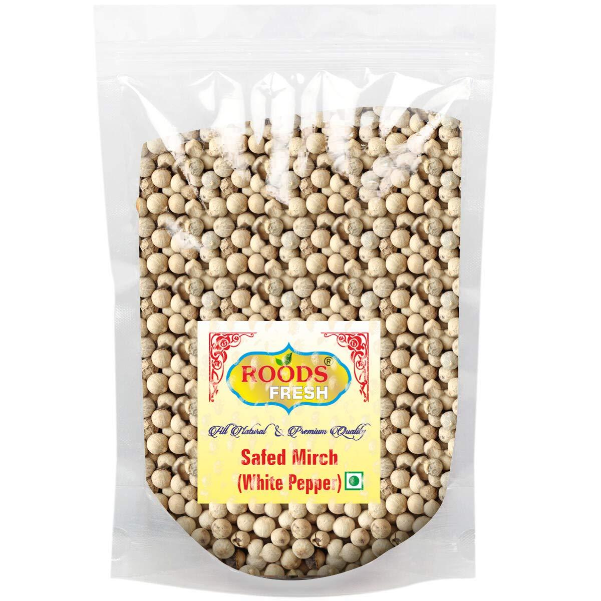 Roods Roods Fresh Natural Whole White Peppercorn ( Safed Mirch Sabut ) (Sabut Safed Dakhni Mirch ) (250 Gram