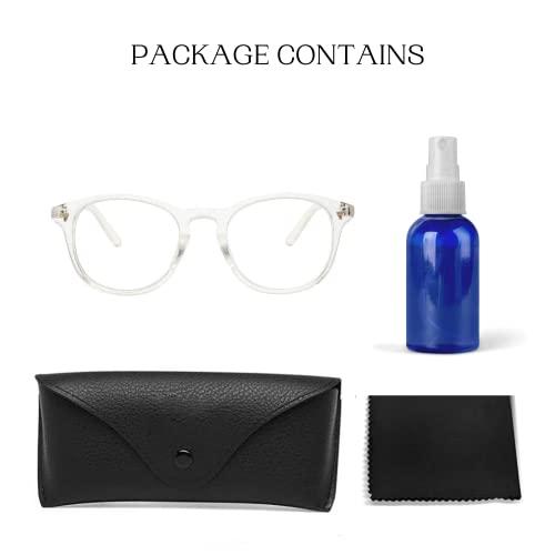 Fancy-Creation Fancy-Creation Premium UV400 Protected Round Anti Glare Reading Glasses Zero Power Computer Glasses For Men & Women (Multicolor) (Transparent)