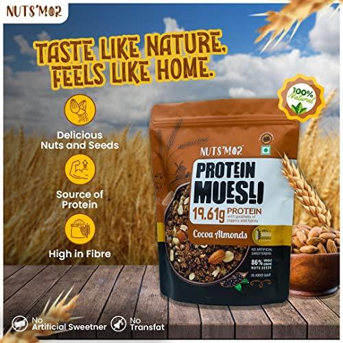 NUTS'MOR NUTS'MOR Protein Daily Choco Nutty Crunch12g Protein Bar Protein Blend (300g) & Protein Muesli protein with goodness of jaggery and honey cocoa almonds (440gm)
