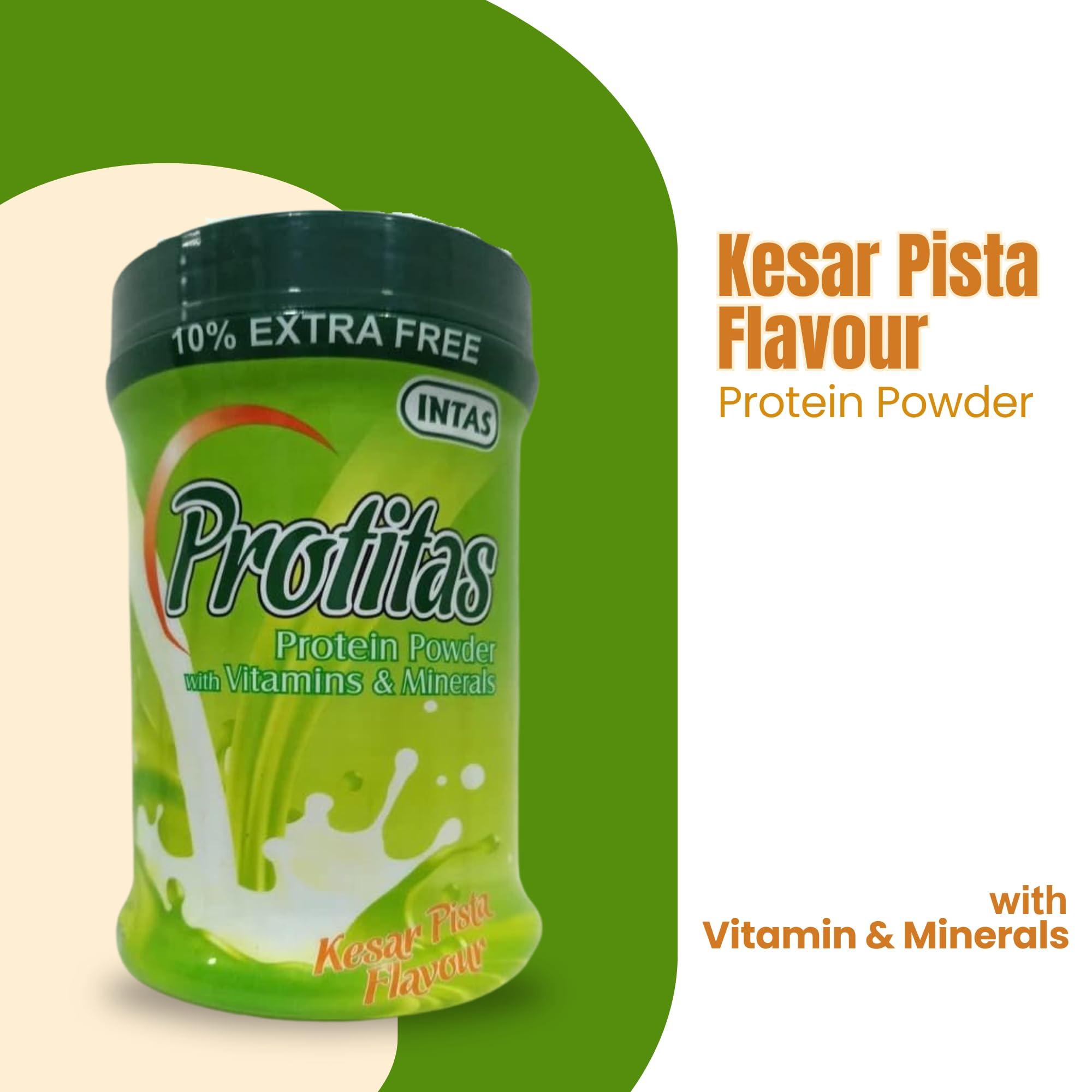 Intas Intas Protitas Protein Powder with Vitamins, Minerals | 220 g (Kesar Pista)