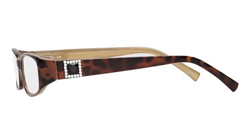Select-A-Vision SAV Eyewear (Select-A-Vision) Victoria Klein Crystals Fashion Rectangular Reading Glasses 9092S Demi, 3.00