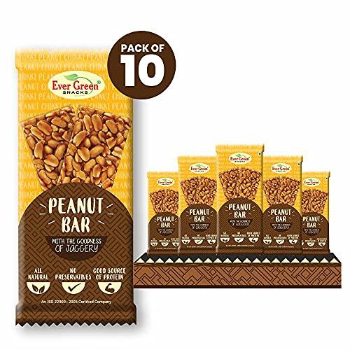 EVERGREEN SNACKS Evergreen Snacks - Peanut Chikki Bar - (30gm X 10pcs)