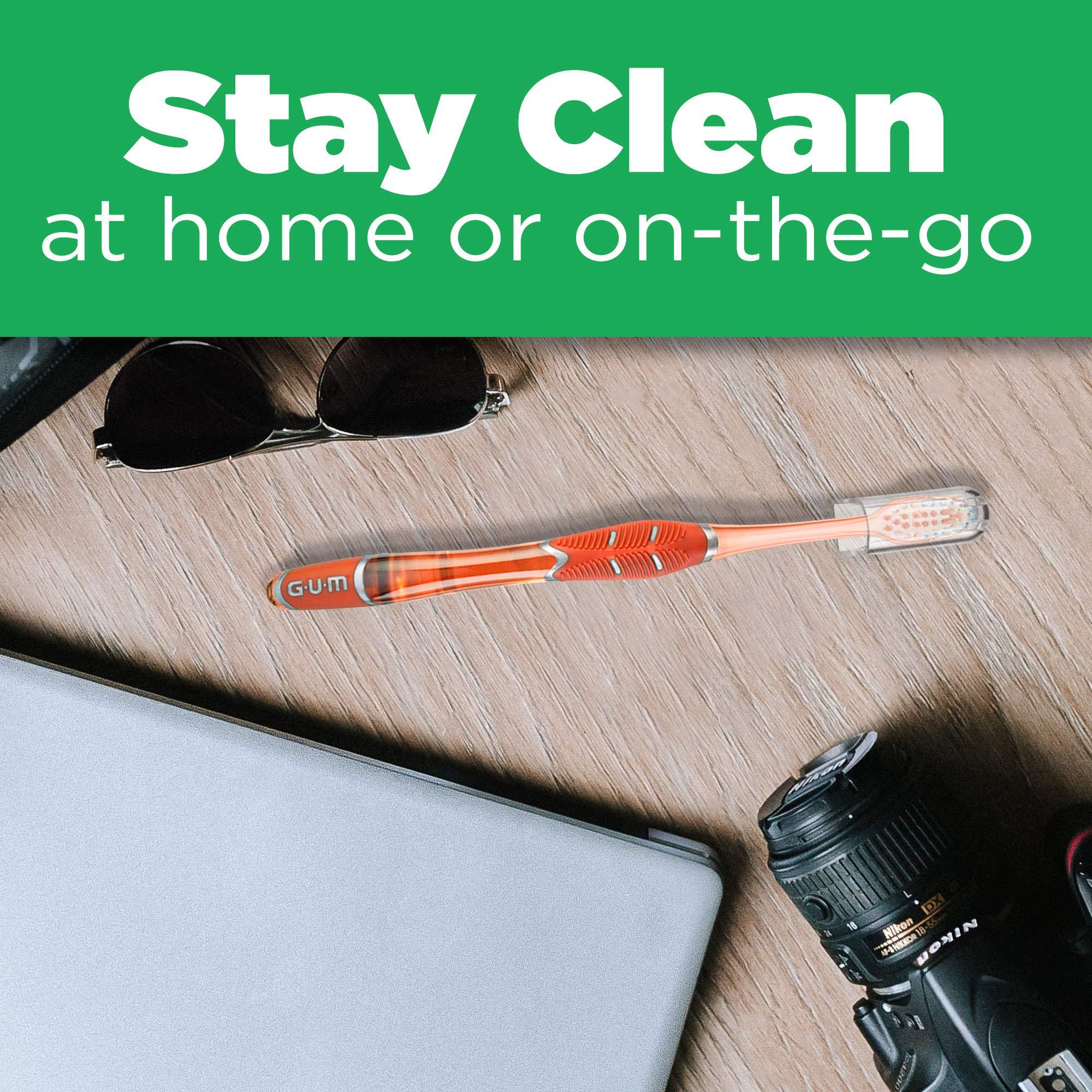 Gum GUM - 525E Technique Deep Clean Toothbrush with Quad-Grip Handle, Compact Head & Soft Bristles, 3 Count