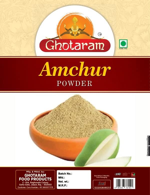 GHOTARAM Ghotaram Dry Green Mango Powder|Khatai or Khata powder/Kachi Keri Powder/Aam Churn|Amchur Powder/Dry Mango Powder/Amchoor Powder/Aamchur Powder/Maanga Thool/Maanga Podi-80Gx2Pk