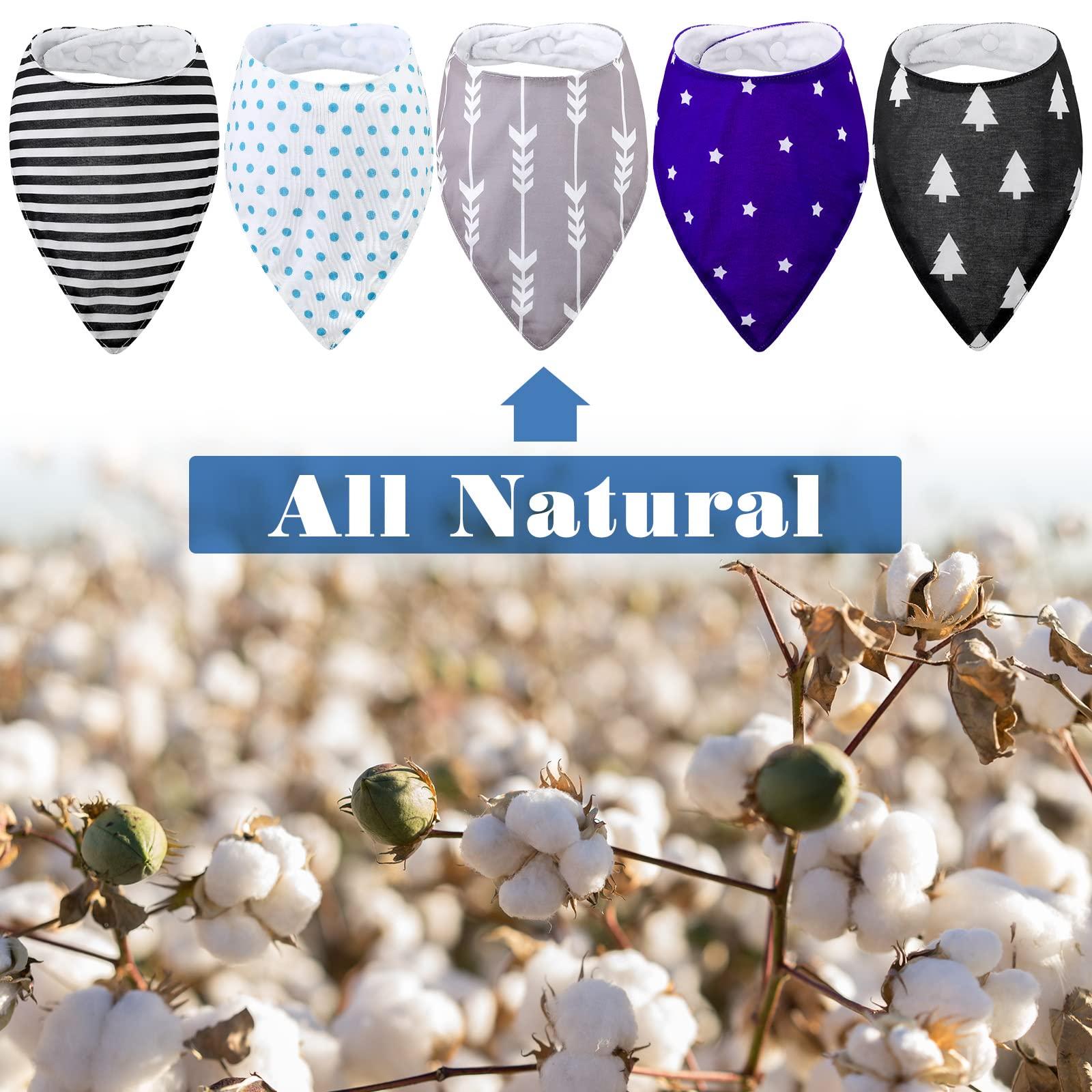 Janmercy 5 Pack Adult Drool Bandana Bibs Soft Large Absorbent Bibs Set for Special Needs Waterproof, Kids 4+ Years, Teens, Men Women (Gray, Black, Blue, Light Blue, White, Cute Pattern)