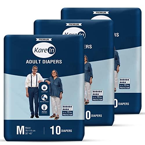 KareIn Kare In Premium Adult Diapers, Medium, 30 Count & Kare In Premium Adult Diaper Pants, Large - 20 Count