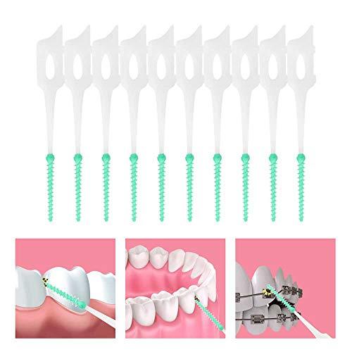 Lit-Pack Silicone Dental Pick Interdental Brush Teeth Stick Soft Toothpick Oral Hygiene Care Tools 2 Travel Cases 1 Refill 240 Count