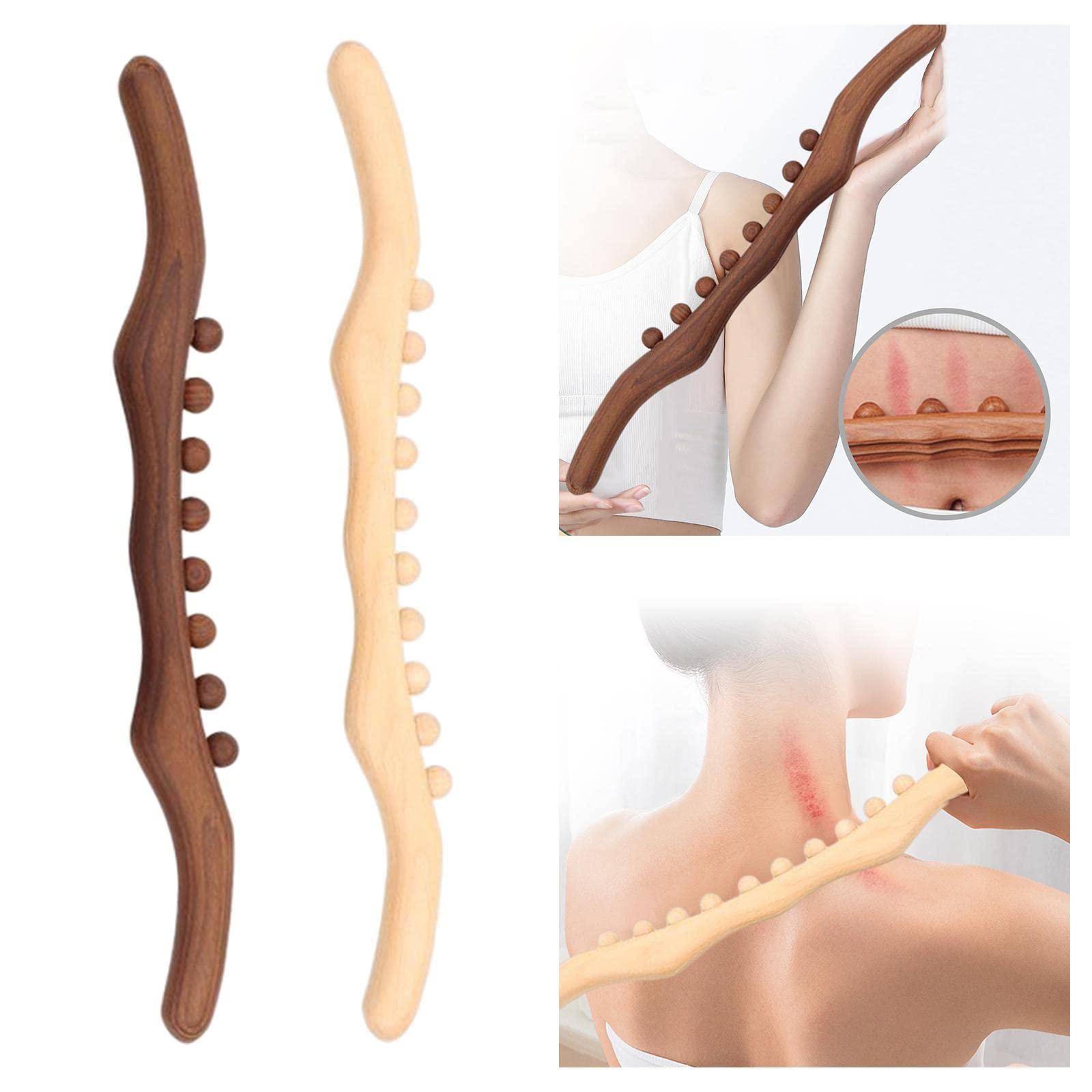 T.O.G. T.O.G. Handheld Wooden Massage Stick Roller Massager Dark Brown 8 Beads