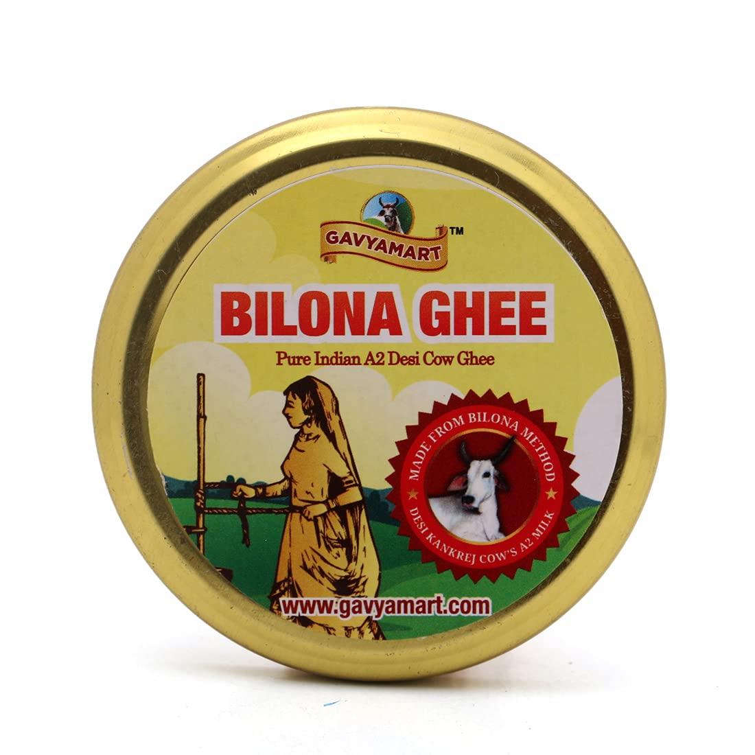 Gavyamart Gavyamart Bilona ghee 100% Fresh Pure Desi Kankrej Organic Non GMO Cow Ghee-Made Using Traditional Bilona Method - Glass jar pack (200 ML)