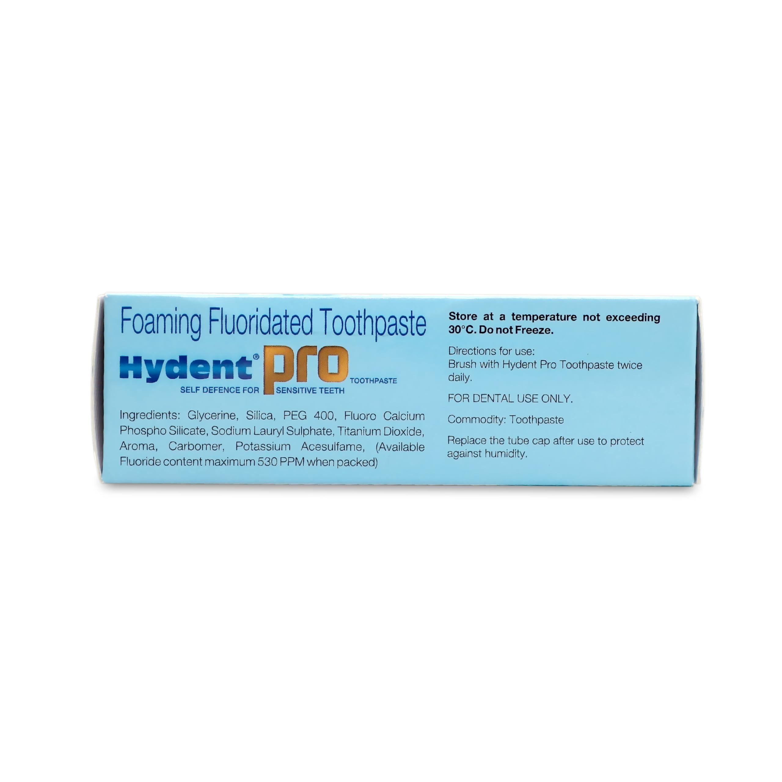 16th Floor, Godrej BKC, Plot  C, G Block, Bandra-K Hydent Pro Toothpaste for Sensitive Teeth I Self Defence for Sensitive Teeth| Foaming Fluoridated Toothpaste| Restores lost mineral structure| Protection against toothdecay|70g