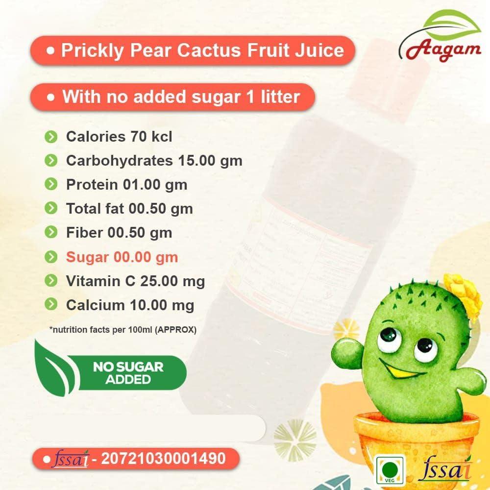 NEMI Prickly Pear findla fruit Cactus juice sugar free 1000ml vitamin c red colour Pack of 2 (1Ltr+1Ltr)