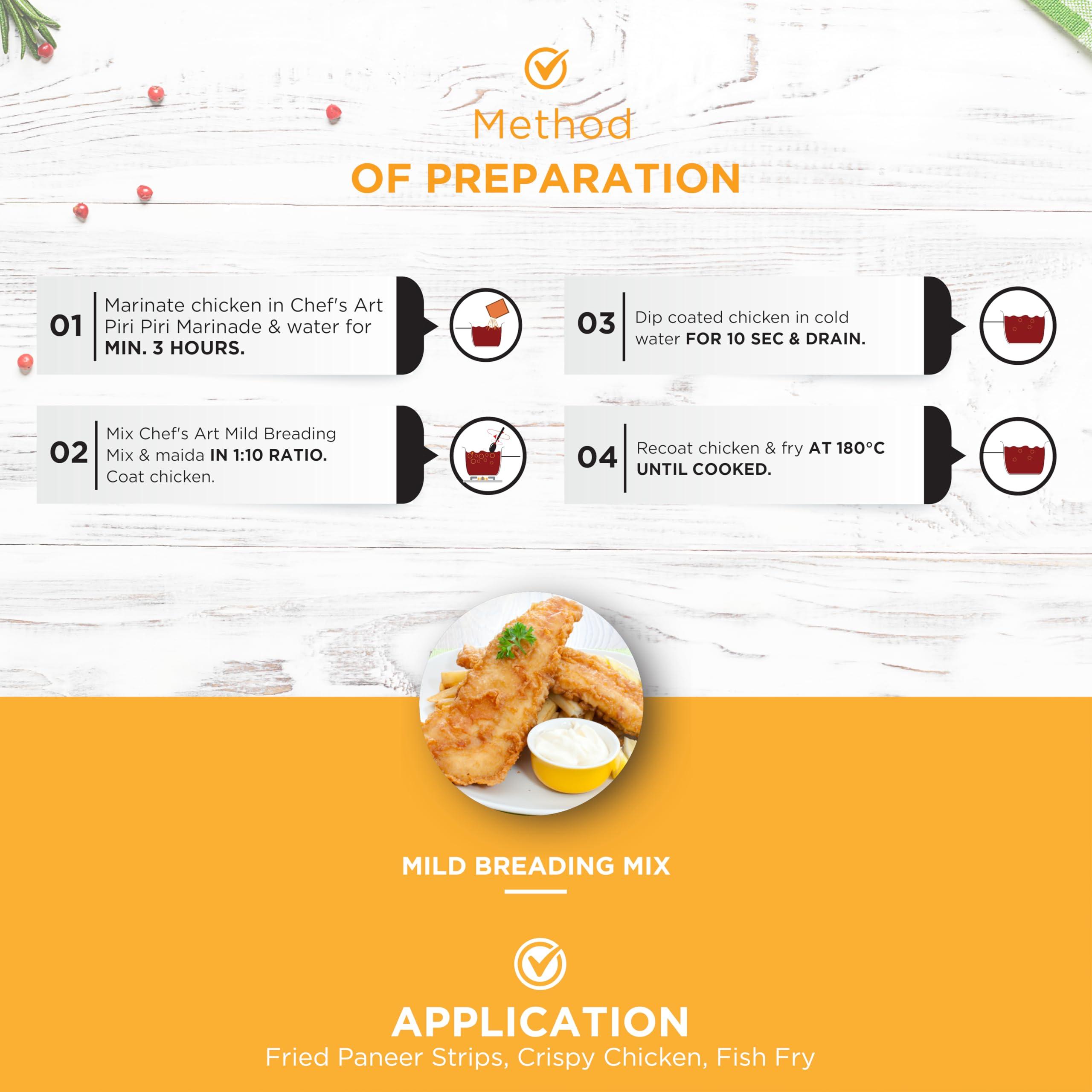 FSIPLs Chefs Art Chef\'s Art - Mild Breading Mix | Seasoned Coating Mix for Perfectly Crispy Fried Foods | Quick & Easy to Use | Multipurpose Coating Powder for Chicken, Fish, Veggies | 1 kg