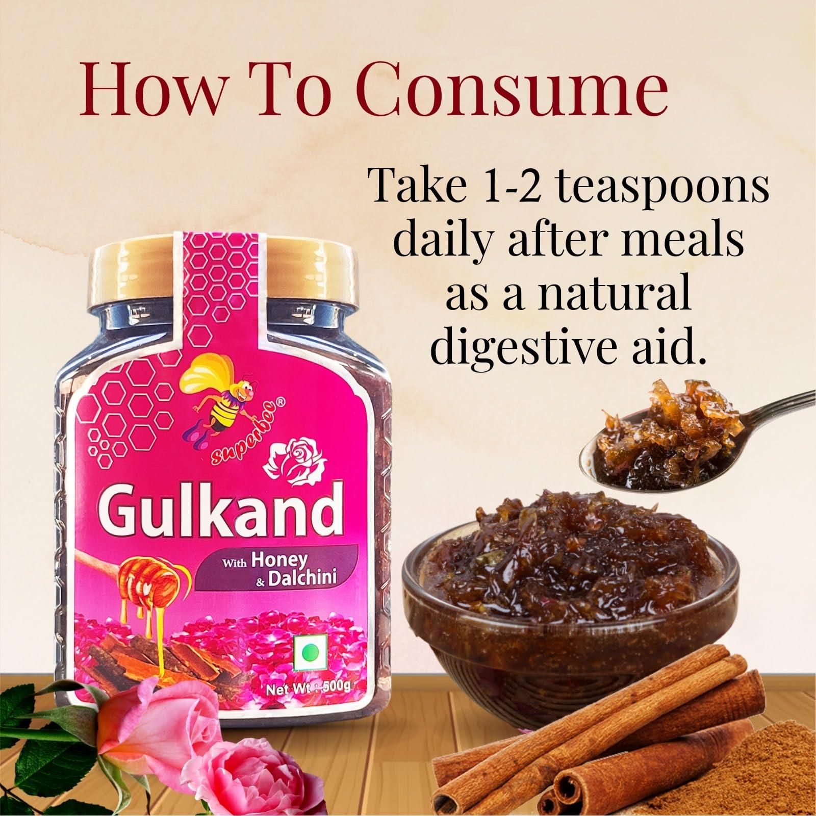 Super bee Superbee 100% Natural Gulkand with Honey and Dalchini (Cinnamon) 500gm
