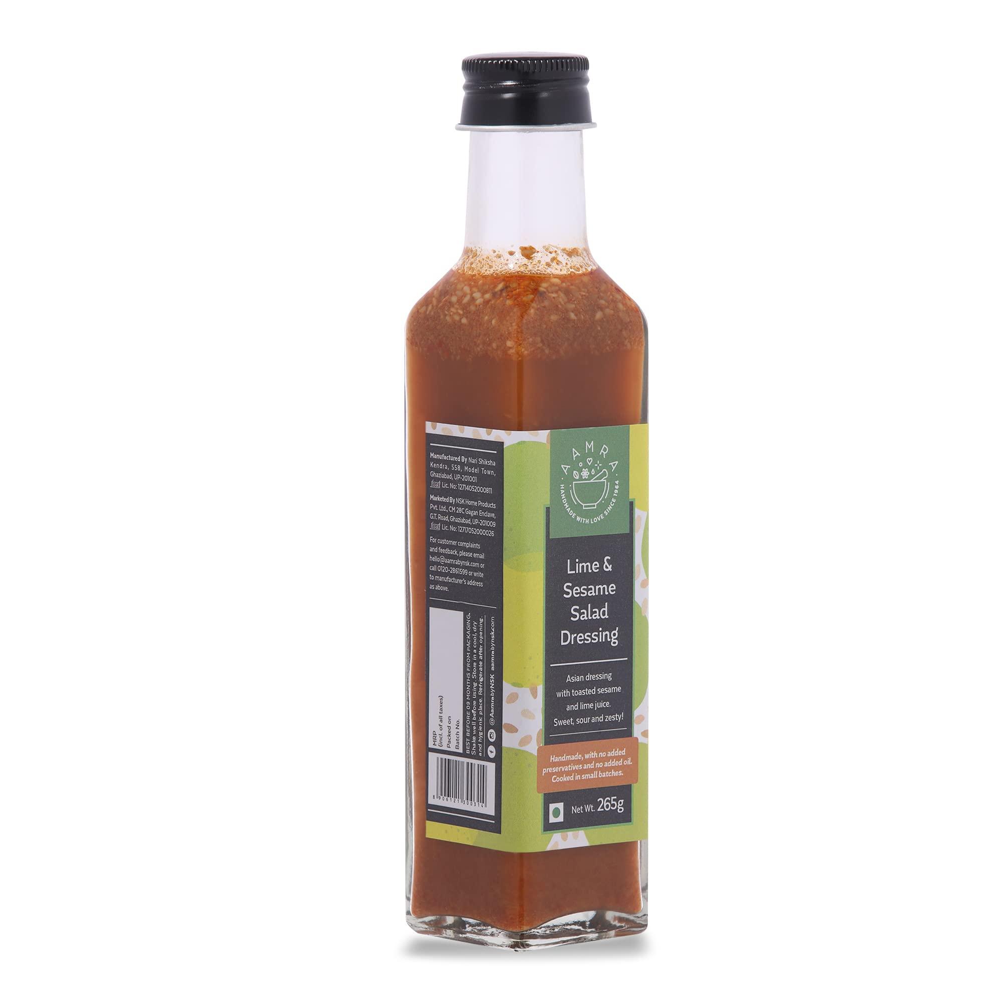 Aamra Aamra Natural Homemade Lime & Sesame Salad Dressing, No preservatives, Oil- Free 265gm