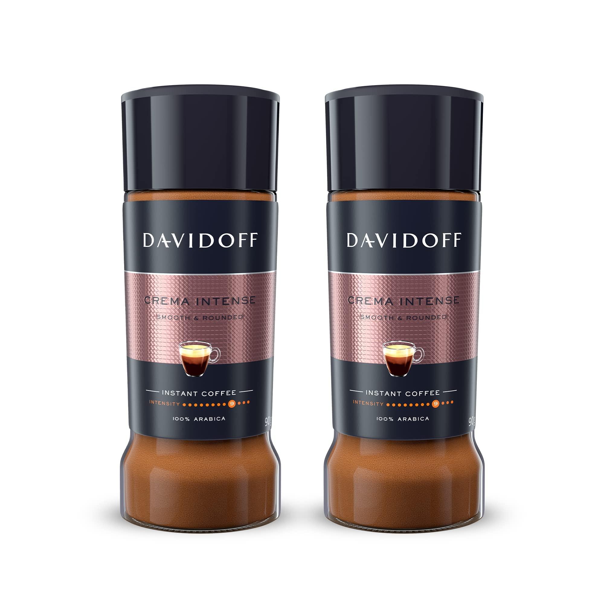 Davidoff Davidoff Crema Intense Instant Coffee - 9/12 Intensity - 90 G Pack Of 2 - Powder, Glass Bottle