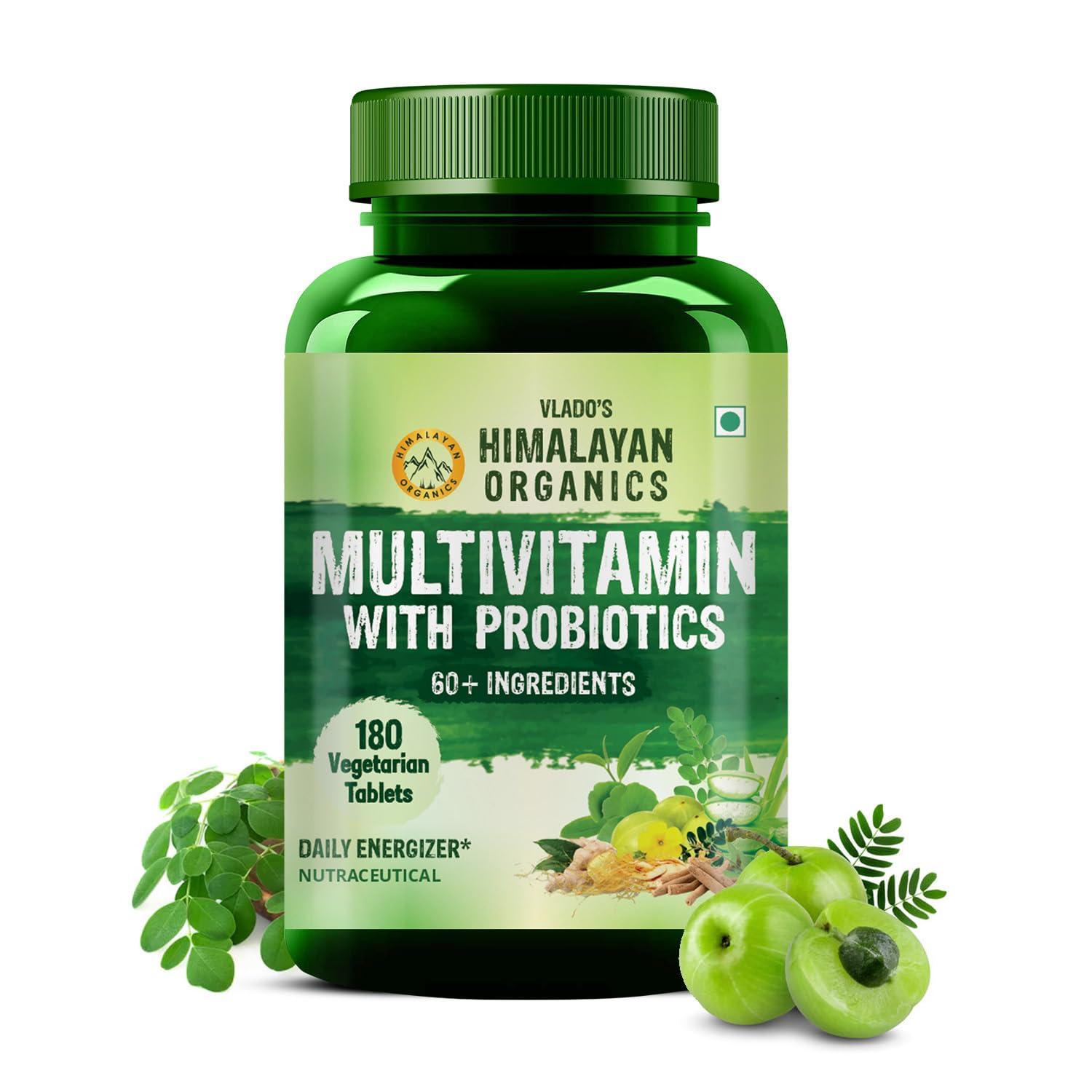 HIMALAYAN ORGANICS Himalayan Organics Multivitamin for Men & Women with 40 Ingredients - 180 Tablets - with Probiotics