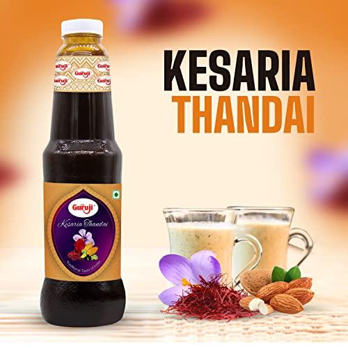 SHREE Guruji Shree Guruji Kesaria Thandai & Butterscotch Badam Dry Fruit Syrup Pack Beverage Refreshing Drink (1 Liter)