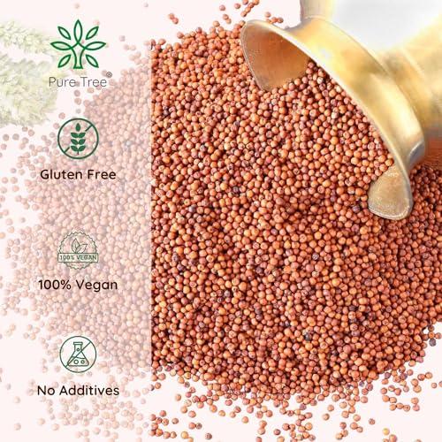 Pure Tree Pure Tree Certified Organic Ragi Whole | 1900 g | Finger Millet | Nachni | Nagli | Ragi Millet Gluten-Free | Bavto | Red Finger Millet | Ragi Whole Grain