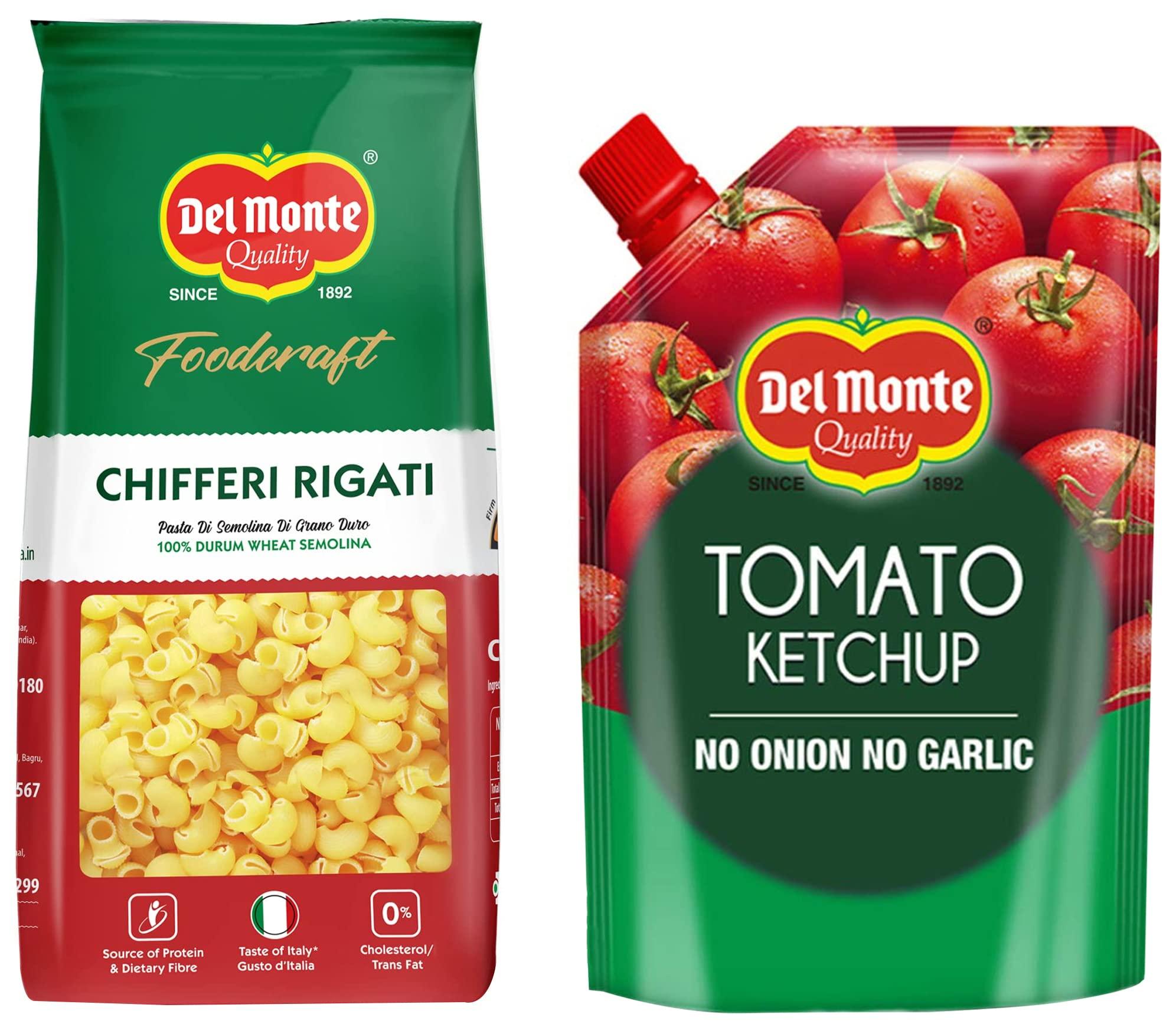 Del Monte Del Monte Tomato Ketchup No Onion No Garlic Pouch, 950 g & Food Craft Elbow Pasta, 1kg