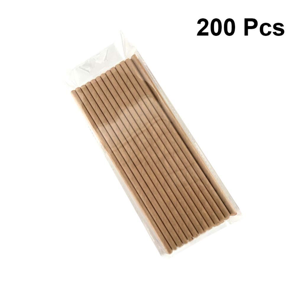 TOYANDONA TOYANDONA 200PCS Kraft Paper Straws Biodegradable Eco-Friendly Drinking Straws Bulk for Juices Coffee Drink Stirrer