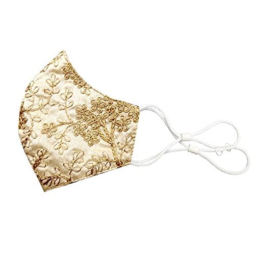 Fclues Fclues Women and Men for Marriage Golden Function Mask, Wedding, Party, Casual, Safty Protection, Reusable, Free size, Green With Gold ( Pack of 2), Without Valve