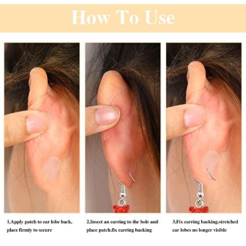 Sichumaria Earring Lobe Support Patches:Earring Support Patches Large Earrings Support Sticker Reduces Strain Ear Patches for Heavy Earrings Men Women Long Time Wear Earrings (100 Patches)