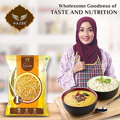 HAZBE HAZBE Noon Green Moong Dal Split/Chilka 1kg | Khichdi Special (Light Meal)