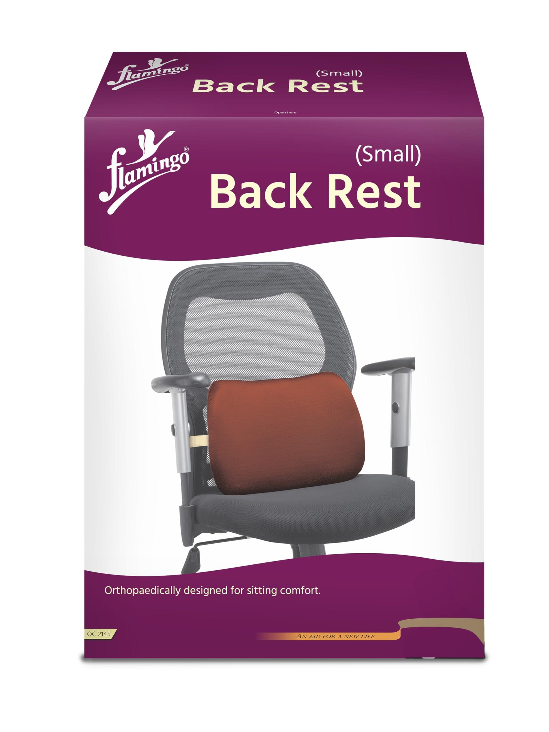 Flamingo Flamingo Orthopedic Backrest Pillow | Memory Foam Back Rest Cushion for Pain Relief | Lumbar Support Backrest Cushion for Office Chairs & Cars | Maroon | Small